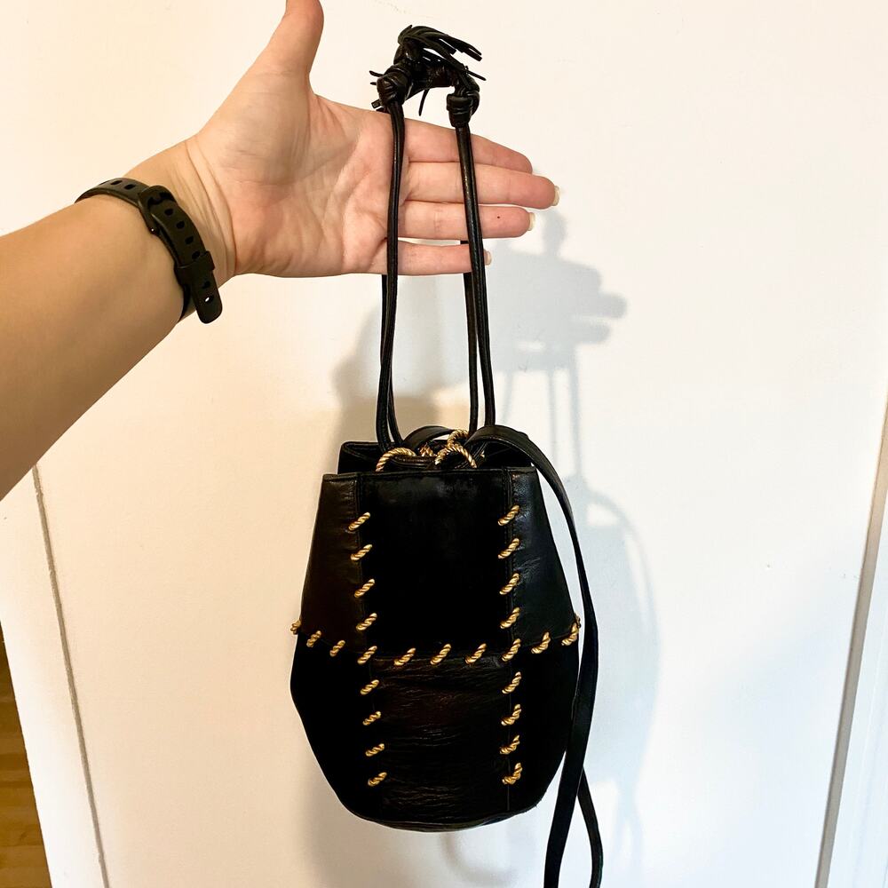 Salvatore Ferragamo Patchwork Small Bag Black Lea… - image 6